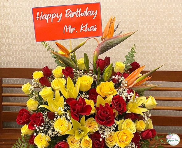 Giỏ Hoa Chúc Mừng 34